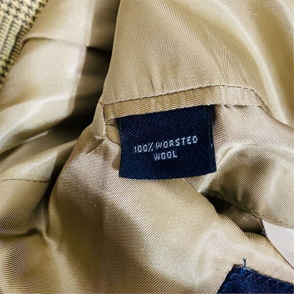 Brooks Brothers Men's Beige Plaid Wool Blazer Jacket Size 43 Long - Picture 15 of 16
